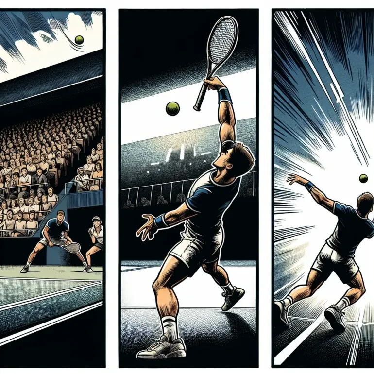 подача мяча в большом теннисе