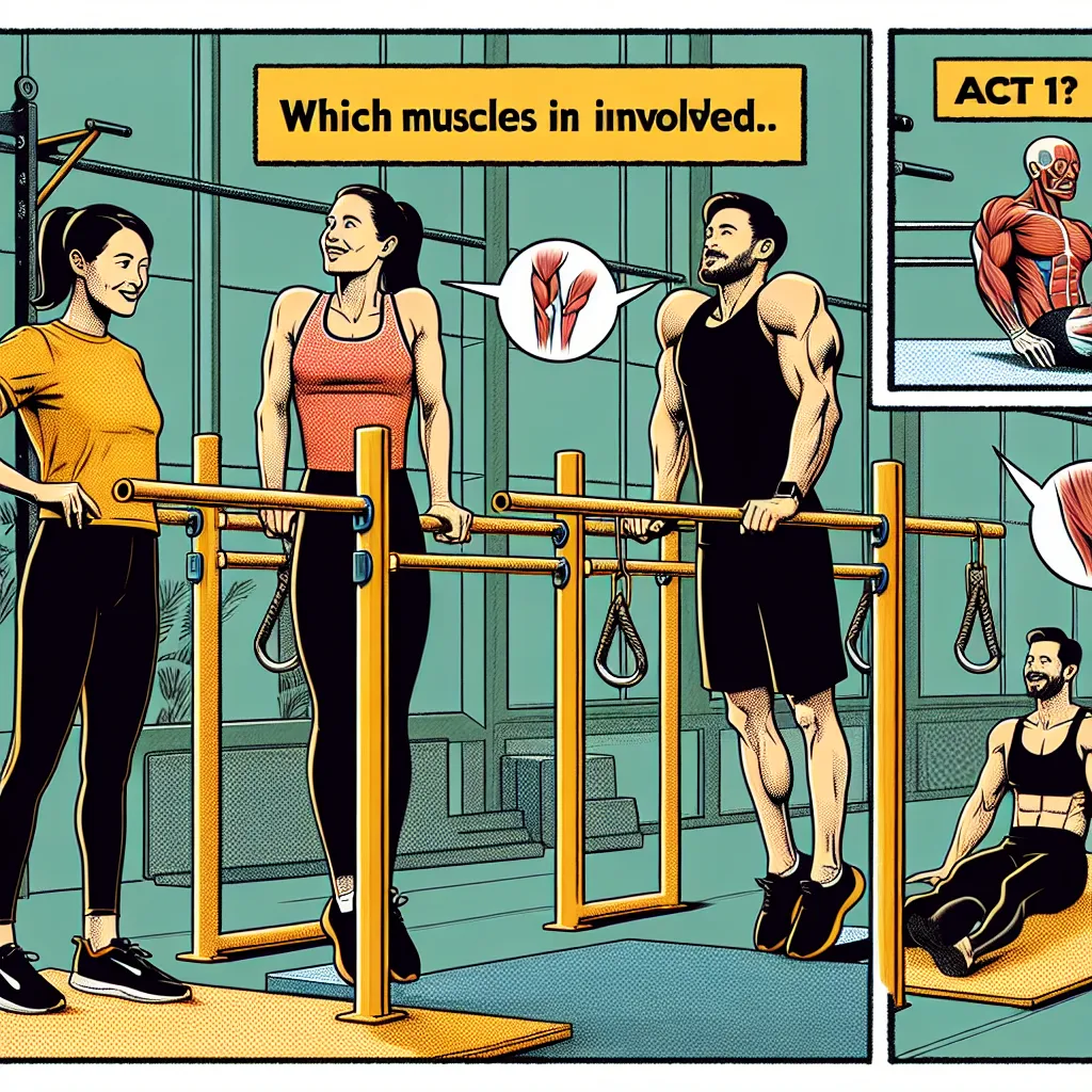 какие мышцы работают при отжимании на брусьях