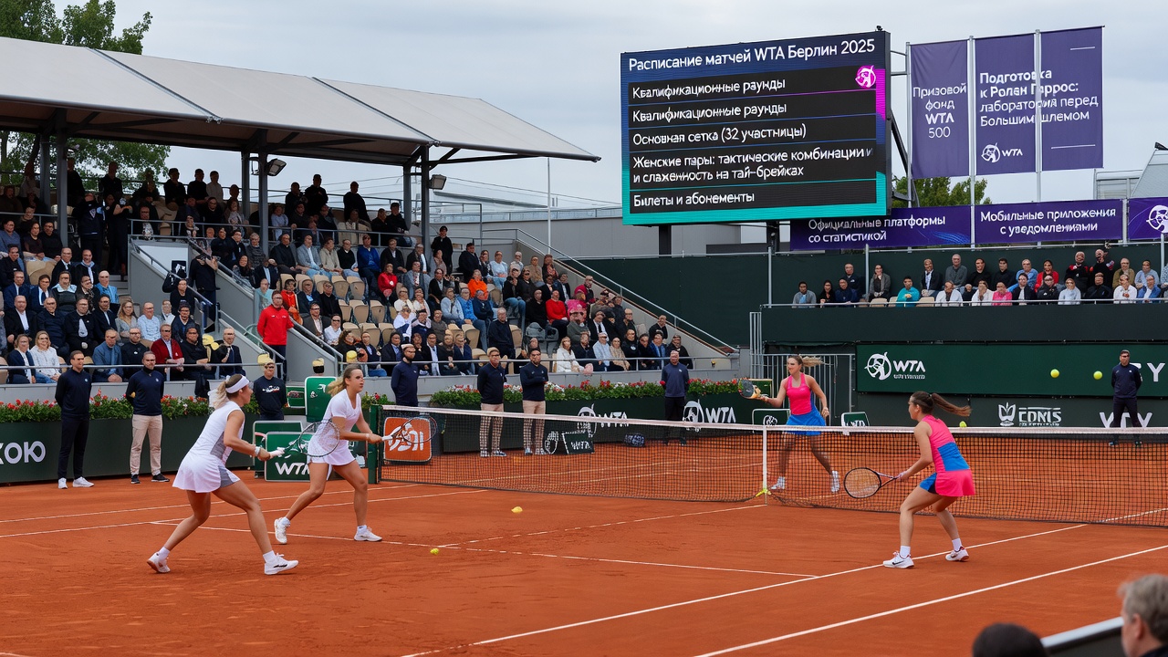 Турнир WTA Берлин 2025: расписание матчей, женские пары, билеты и календарь теннисных соревнований