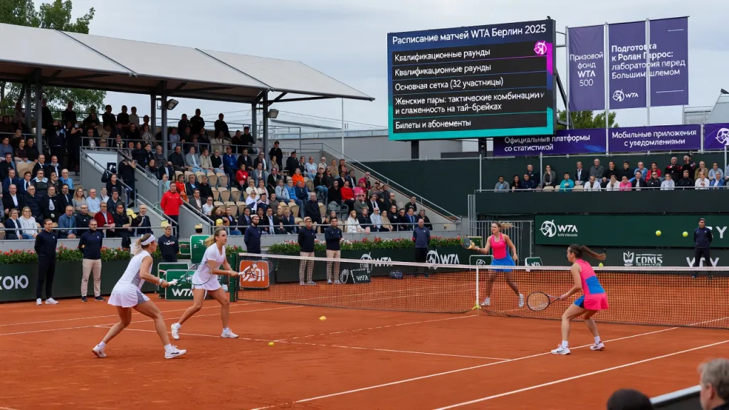 Турнир WTA Берлин 2025: расписание матчей, женские пары, билеты и календарь теннисных соревнований